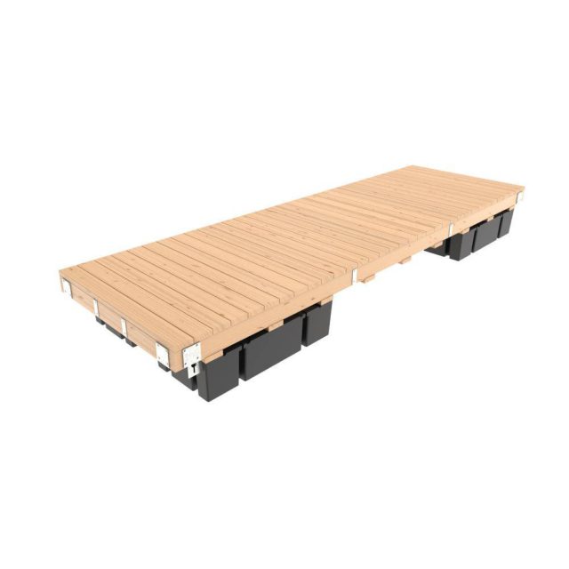 5' x 16' Medium Freeboard Floating Dock Hardware Kit with 5 Foam Filled ...