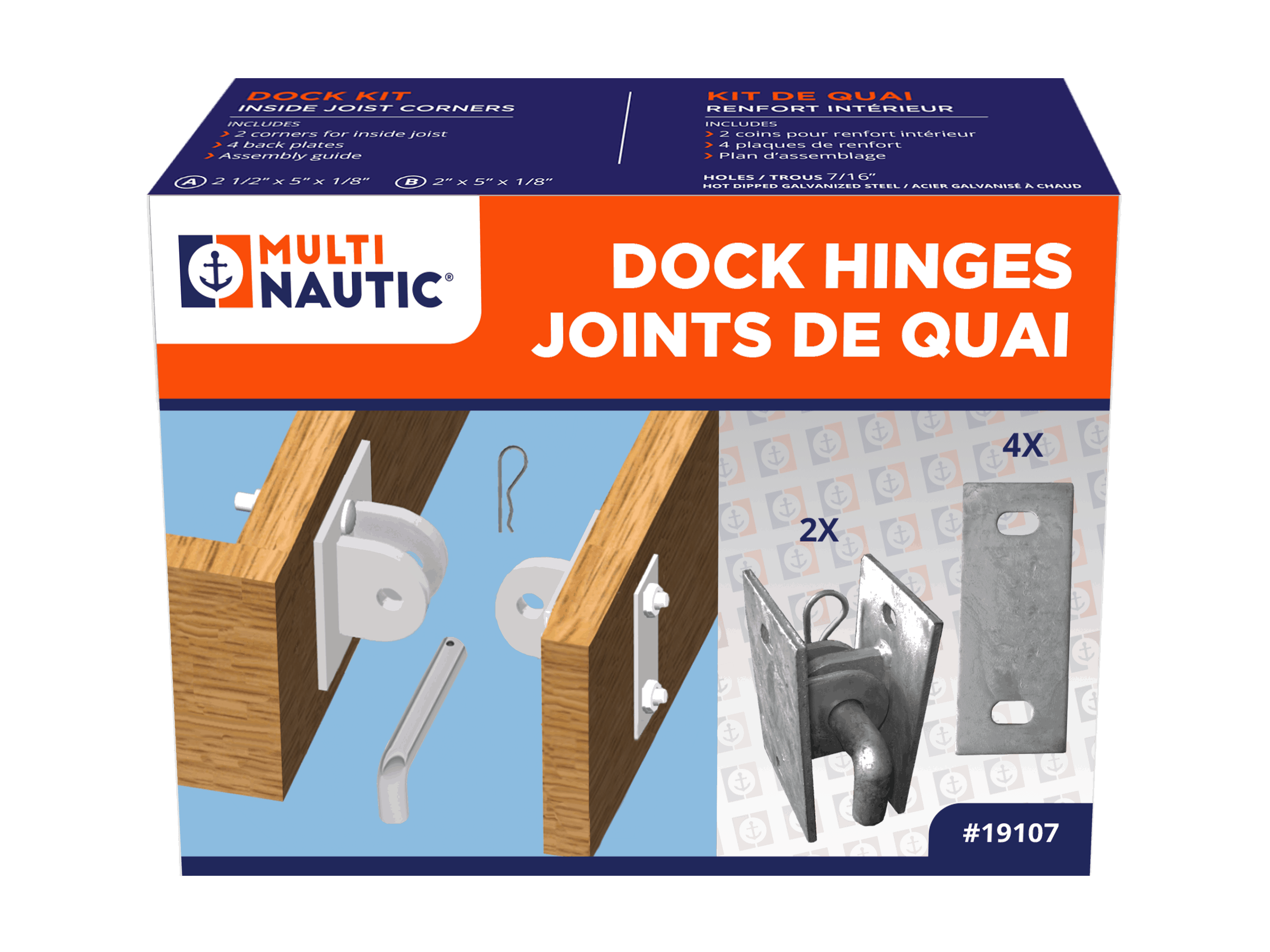 Floating dock hinges kit Multinautic
